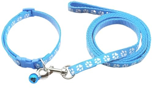 COYUN Collare Cane,collari e guinzaglio,Guinzaglio per Cani, regolabile per cani e gatti, con guinzaglio a sgancio rapido con fibbia per cani di piccola taglia e gatti cuccioli (Blu)