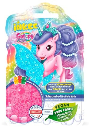 INKEE - Sapone liquido per vasca da bagno Galupy Unicorn | Additivo per il bagno Unicorno per bambini, sapone liquido per bambini con aloe vera e profumo di orsetti gommosi, 40 g