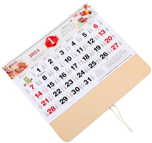 MOTHNUR Calendario Da Parete Mensile Decorazioni Per Il Capodanno Lunare Decorazioni Per L'Anno Lunare Calendario Da Parete
