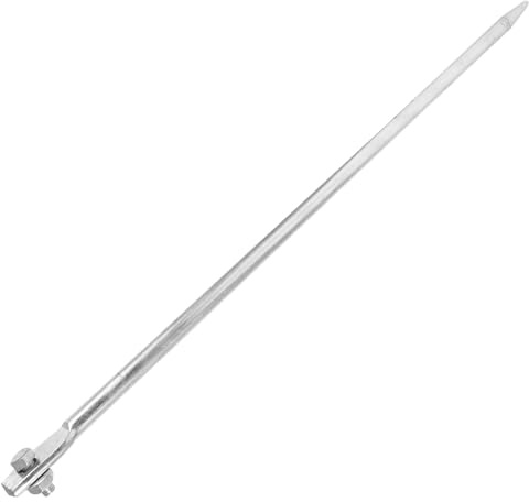 SAFIGLE Tige de Mise à la Terre en Fer Galvanisé Ø1×480 MM Tige de Mise à la Terre pour Clôture Électrique et Antennes Trou pour Installation Domestique Sûre