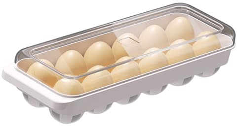 laxreheye Huevera para frigorífico | Organizador apilable transparente con 12 compartimentos – Recipiente para huevos con tapa | Para frigorífico, cocina, hogar, conservación alimentaria, cocción