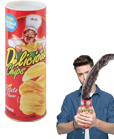 Boîte À Chips Serpent Sauteur - Ensemble De Farces D'articles De Blague, Gadget De Jouet De Blague D'Halloween, Gags Amusants De Fête De Choc Surprise, Fausses Boîtes De Nourriture Amusantes D