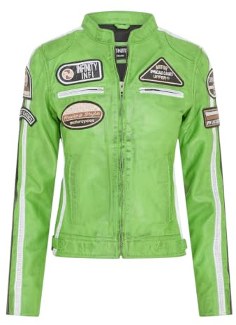 Dam läder motorcykel casual racing moto-märken jacka