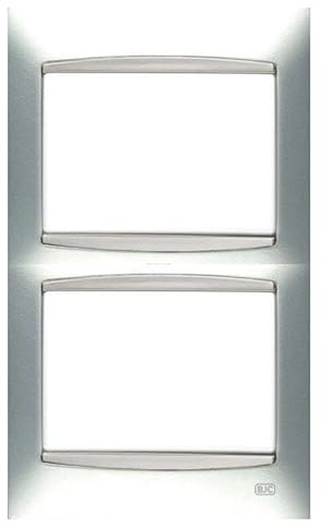 Bjc coral color - Placa 2 elementos vertical coral embellecedor sin bastidor plata luna