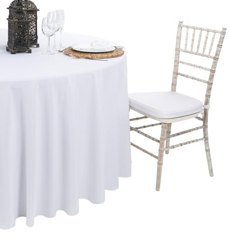 Solycarpa Mantel Mesa Redondo Blanco Grande de Tela (Medida Mesa 180x74)