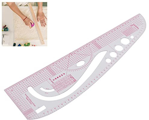 Multifunktions-Schneiderlineal Kurvenlineal, 3245 Multifunktionales Schneiderlineal Hohe Genauigkeit Transparenter Körper Professionelles Multifunktionslineal aus Kunststoff für die Kostümgestaltung