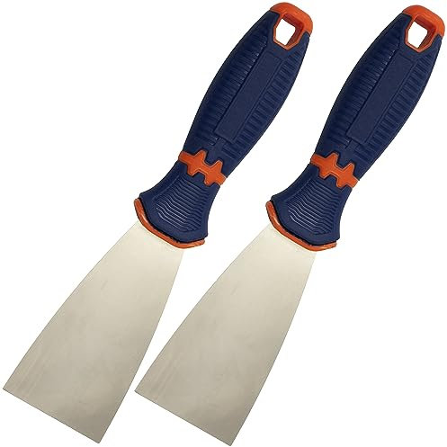 AERZETIX - C68490 - Set di 2 spatole coltelli per stucco/mastice 50mm - lama in acciaio e manico in plastica
