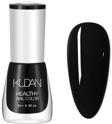 Schwarz Nagellack, Schnelltrocknender Nagellack mit cremigem Finish, Langanhaltender Chip Resistant & Nagellack für DIY Nail Art Maniküre zu Hause 8ML (26)