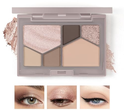 Boobeen 6 Farben nackt Lidschatten Palette, matt schimmernden Lidschatten Make-up Palette für neutrale Smokey Bronze Augen Make-up