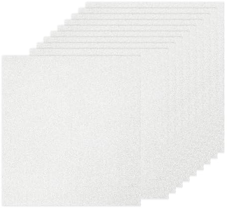 PATIKIL 10 ark silver glitter kort, 30 x 30 cm, 250 gsm fyrkantigt premium glittrande papper hantverk kartpapper för klippbok korttillverkning gör-det-själv konstprojekt bröllopsfest