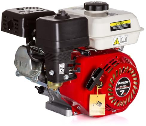 IMJ-Global Motore a Scoppio a 4 Tempi OHV | a Benzina | Valvola in Testa | 223cc | 7 CV | 3600 Giri/min | Rotazione Antioraria | Albero Orizzontale Ø19 mm | per Go-Kart, Motozappa, Mototrivella