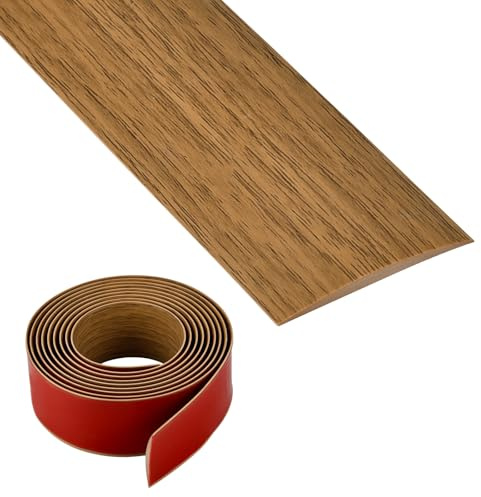 5 cm x 3 m övergångsprofil självhäftande vinylövergångsprofil, golvlist, golvbeläggning + träådring täckremsor för golv (gul ek )
