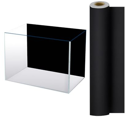 Plliocse Fish Tank Background Black Aquarium Background, 30cm x 200 cm Large Self Adhesive Aquarium Backdrop for Fish Tank Decoration (30cm x 200 cm)
