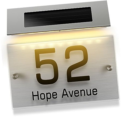 Didiseaon 1set Luce Solare Per Numero Civico Lampada Indirizzo Con Led Segnale Di Casa Visibile Di Notte Per Esterni e