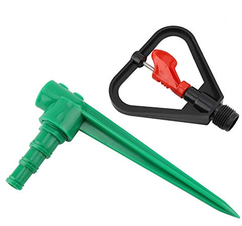 Sprinkler à 360 Degrés, Ajustements Faciles, Conception Efficace, Conservation de l'eau, Utilisation Polyvalente, Pieu en Plastique Léger pour la Pelouse et Le Jardin, Couverture à 360 Degrés, pour