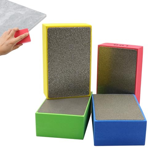 4 pz Cale per levigare piastrelle, cuneo per levigare diamante tamponi di lucidatura manuali, cuneo levigatura per piastrelle in marmo cemento (60# 100# 200# 400#)