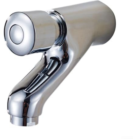 Badezimmer Selbstschließende Wasserhahn Waschbecken Push Wand Verzögerung Einhebel Messing Chrom Wandmontage Wassersparender Wasserhahn mit tropffreiem Design für Kaltwasserversorgung