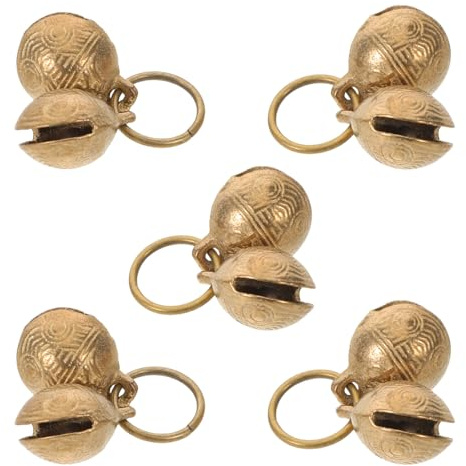 BESTonZON Set 5 Campanellini a Forma di Tigre per Animali Domestici Ciondolo Leggero in Metallo Campanelli per Collari e Gatti Accessori per Passeggiate e Quotidiano