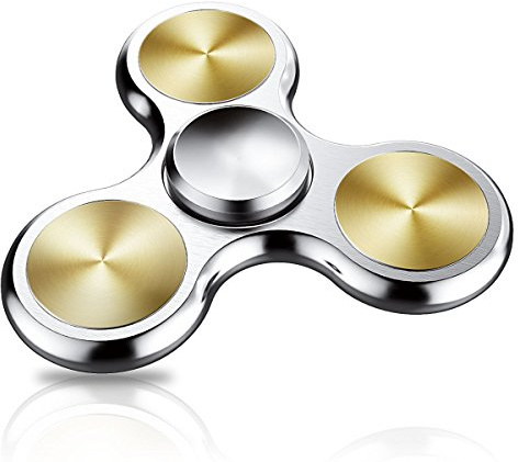 ATESSON Fidget Spinner Toy Ultra Durable Stainless Steel Bearing High Speed Precision Metal Material Hand Spinner Focus Anxiety Stress Relief Boredom Killing Time Toys Silver