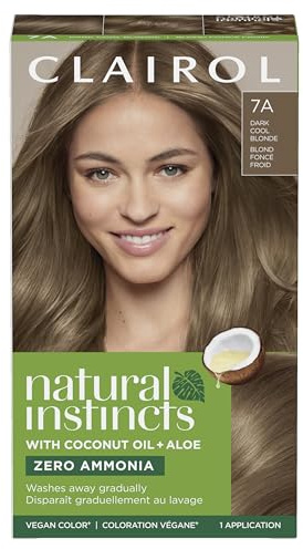 Clairol Natural Instincts Demi-Permanent Hair Dye, 7A Dark Cool Blonde Hair Colour, Pack of 1