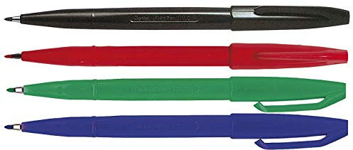 Faserschreiber Sign Pen S520, Strichstärke 1mm, (Grundfarben) schwarz, rot, grün und blau