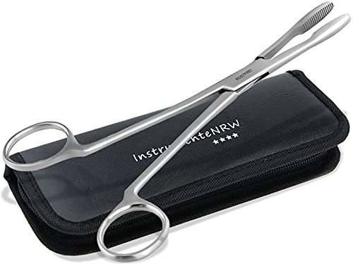 Ohrenpinzette Hundeohren Zupfzange Haarzupfzange Hunde Tierhaar-Entferner Haarzange Edelstahl Rostfrei mit Innenzahnung ohne Sperre in Profi-Qualität (16 cm)