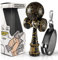 Kendama – Japanisches Holzspielzeug – Traditionelles Geschicklichkeitsspiel für Kinder & Erwachsene – Trainiert Reflexe & Geschick – Komplettset für Anfänger & Fortgeschrittene (Schwarz und Gold)