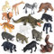 ELECLAND 16 Stück Dschungel Zoo Tiere Figuren, Safari Tierfiguren Spielzeug, Wald Tierfiguren, Mini Tier Kuchendeckel Kinder Spielfiguren für Geburtstagsfeier Dekorationen, Weihnachten