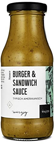 Wajos Burger und Sandwich Sauce 245ml, typisch amerikanische Soße für Gourmet-Genuss beim Grillen, Dippen & Würzen