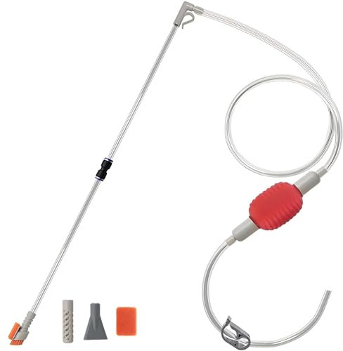 Aquarium Reinigungsset mit 3 Aufsätzen, Sauger Bodengrund Reinigen, Wasserwechsel&Bodenreiniger, Absauger Reiniger, Mulmsauger