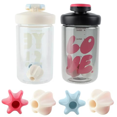 Greyoe 2 pezzi Shaker Proteico Proteine, per Fitness Uomo e Donna Sport ad Alta Temperatura Shaker Proteico ad Alto Valore Tazza Frullatore in Silicone Alimentare, 500ml