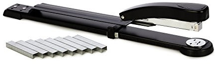 D.RECT 0312 Langarm Heftgerät für 50 Blatt Langarmhefter - Hefter für Büro Tacker groß - Einlegetiefe bis 31,4 cm A3 Langarmtacker Tacker - Metall Stapler - Hefttiefenbegrenzer