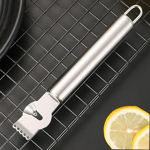 Grattugia per Limoni, Limone Pelatrici, in Acciaio Inox Zester Grattugia Arancia da Cucina per agrumi Pelapatate con Coltello a canali, per cocktail a base di gin, Sbucciatrice per arance e lime