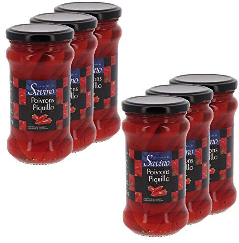Lot 6x Poivrons piquillo - Les Saveurs de Savino - pot 225g