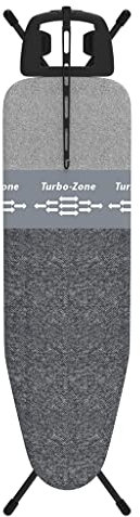 Rörets Dual Action Bügelbrett, Technologie, Turbo & Park Zone, 4-lagige Polsterung und Bezug, höhenverstellbar, stabile Bügeleisenablage, Kabelhalter, Bügelfläche 38 x 120 cm