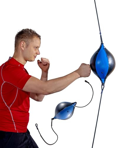 MuscleForge® Ballon de Boxe réflexe Suspendu à Une Corde élastique, Poire de Boxe pour l'entraînement des réflexes et de la Vitesse pour la Boxe et Le MMA