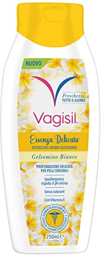 Vagisil Detergente Intimo Donna Essenza Delicata Al Gelsomino Bianco, Igiene Intima, Senza Sapone, Rispetta Il pH Intimo Della Pelle, 250 ml