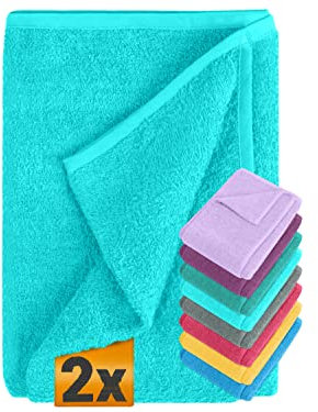 npluseins 2er Pack Auflagen für Sonnenliege und Gartenliege 1594.2319, Liege 70 x 200 cm, türkis