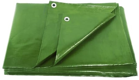 ANSIO Bâche imperméable de 3 x 4 m - Grande bâche de Camping - Tapis de Sol Multifonction avec Protection UV, résistant aux intempéries et au Gel - Œillets renforcés - Vert