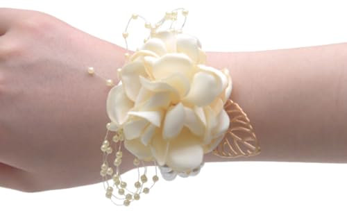 FDCGAS Fiore Ragazza Damigella d'Onore Polso - 1 PCS di Fiori Bracciale da Sposa per Matrimonio,Corsage da Polso,Bracciale Polso Fiori Matrimoni,Simulazione di Fiori da Polso per Decorazioni