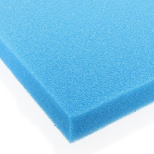 VIALIA Filterschaum blau 50x50x5 cm PPI 30 fein, Filtermatte Teich und Aquarium, zuschneidbar, zur optimalen Verwendung als Filtermedium in Teichfiltern