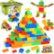 iKidiki Big Building Block Set, Toys for 2 3 4 5 6 Year Old Boys Girls Classic Large Size Building Bricks Compatible with Major Brands Gifts for Kids Age 3-6