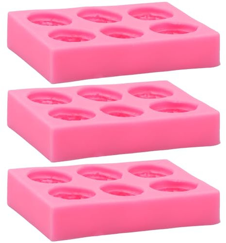 CBWERBB 3PCS Round Macaron Silicone Moulds with 6 Cavities 3D Baking Molds Nonstick Cake Chocolate Mold Mini Heat Resistant Cheesecake Baking Pan for Round Cylinder Candy Jello Cake Chocolate