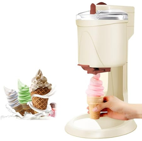 Máquina para Hacer Helados Soft Serve 1000ml - 20w Máquina para Hacer Postres Congelados En Casa, Hace Helados Caseros Saludables En 10 Minutos, Funcionamiento con Un Solo Toque, Silenciosa