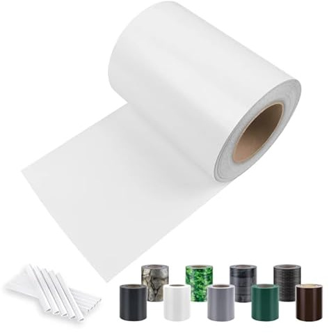 Sunnylaxx 35m x 19cm PVC privacidad Valla Tiras de Malla de Protectora Pantalla para Exterior Jardin, Terraza, 20 Clips de fijación, Blanco