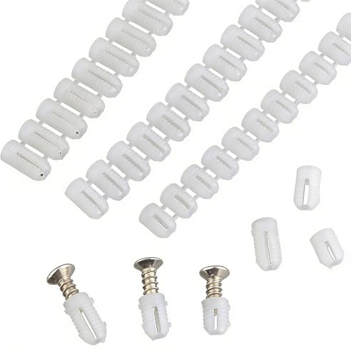 Oavie 300 Pcs Plastic Expansion Dowels for Cabinet Hinges, M4x8 M4x10 M4x12 Hinge Repair Inserts, Furniture Fastener Fixings for Kitchen Cupboard Door, Drawer Slides & Stripped Screw Holes