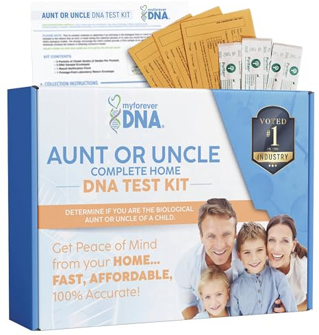 My Forever DNA® Aunt or Uncle DNA Test Kit | Avuncular DNA Test | Determine Biological Relationship with Niece or Nephew | 46 DNA Markers | At Home Collection | All Fees Included