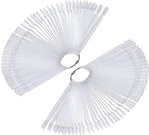 100 pcs Nuancier Ongle, Présentoir Faux Ongles Couleur Nuancier Bâtons d'Affichage Nuancier Ongles Éventail (Transparent)