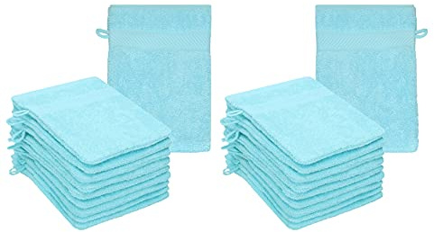 Betz 20 delar tvättvante set PALERMO 100 % bomull Storlek: 16 x 21 cm färg turkos