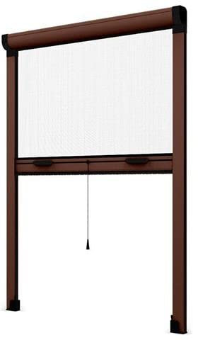 Zanzariera a Rullo Riducibile Verticale fai da te in kit Vari Colori e Misure disponibili (80 x 160, Marrone)